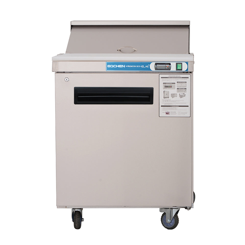 27 inch Salad Sandwich Prep Table Refrigerator, Stainless Steel Single Door Food Prep Cooler