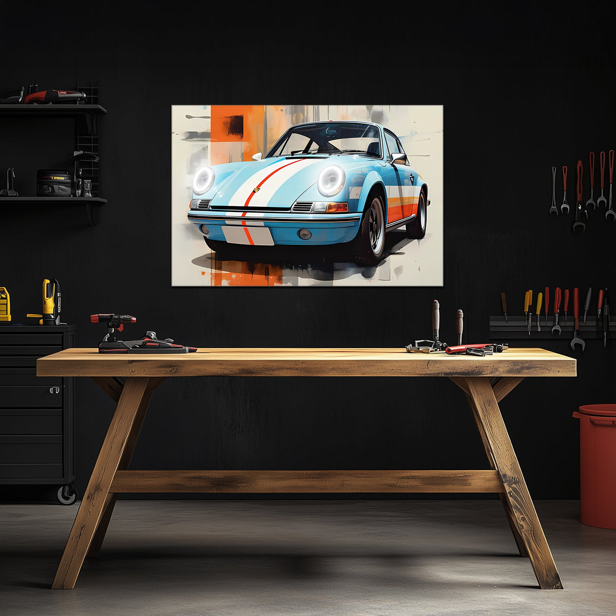 Neon LED Car Wall Art Sign - UV-Printed Acrylic Garage Decor
