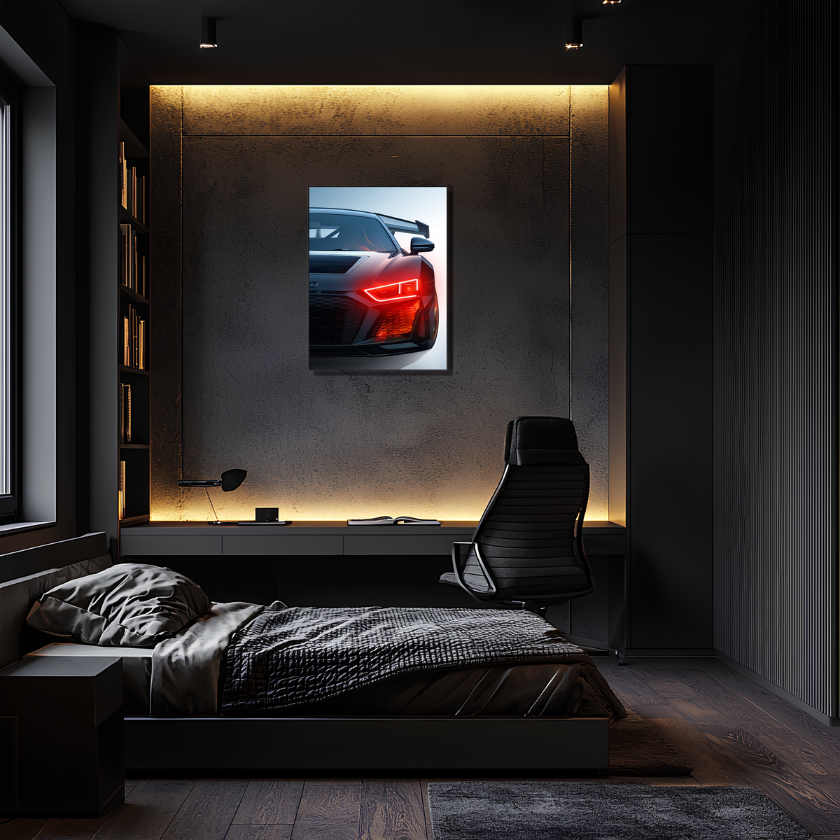 Neon LED Car Wall Art Sign - Vibrant UV Printed Illuminated Automotive Garage Decor