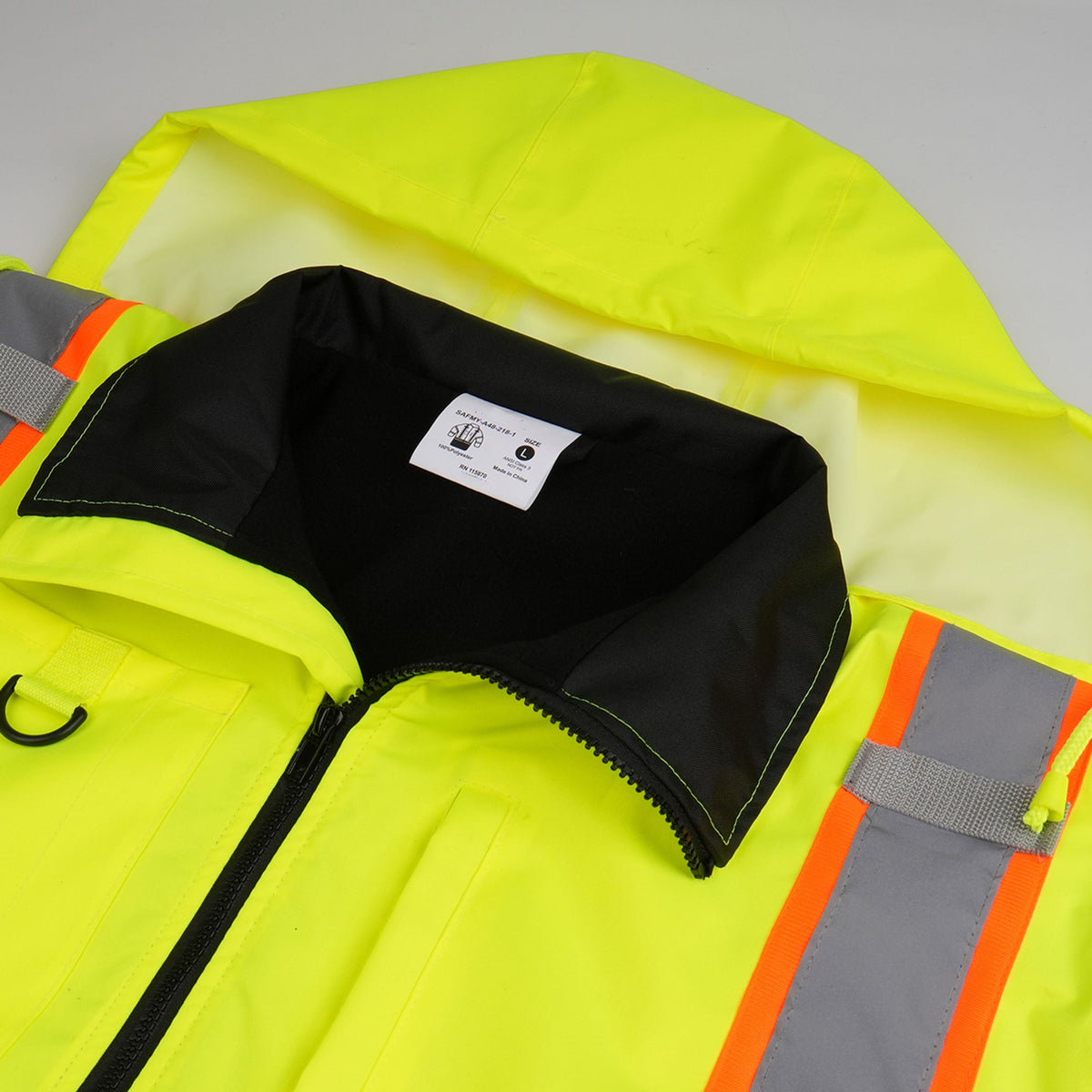 Hi-Vis Class 3 Zip-Up Jacket with Hood – Double Strip