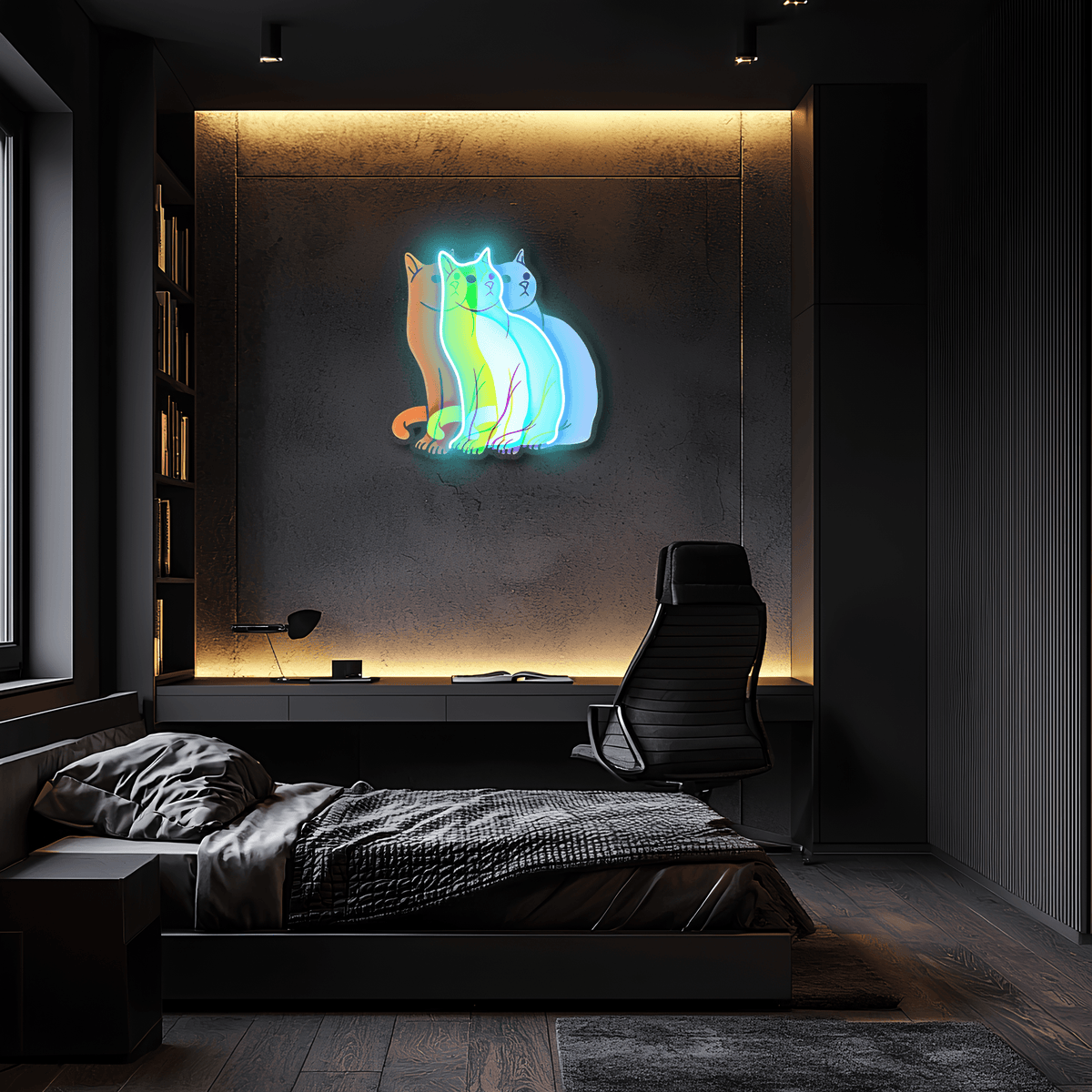 Tyrannical Cat UV Print Neon Wall Art Light Sign - Handcrafted Durable Home Decor