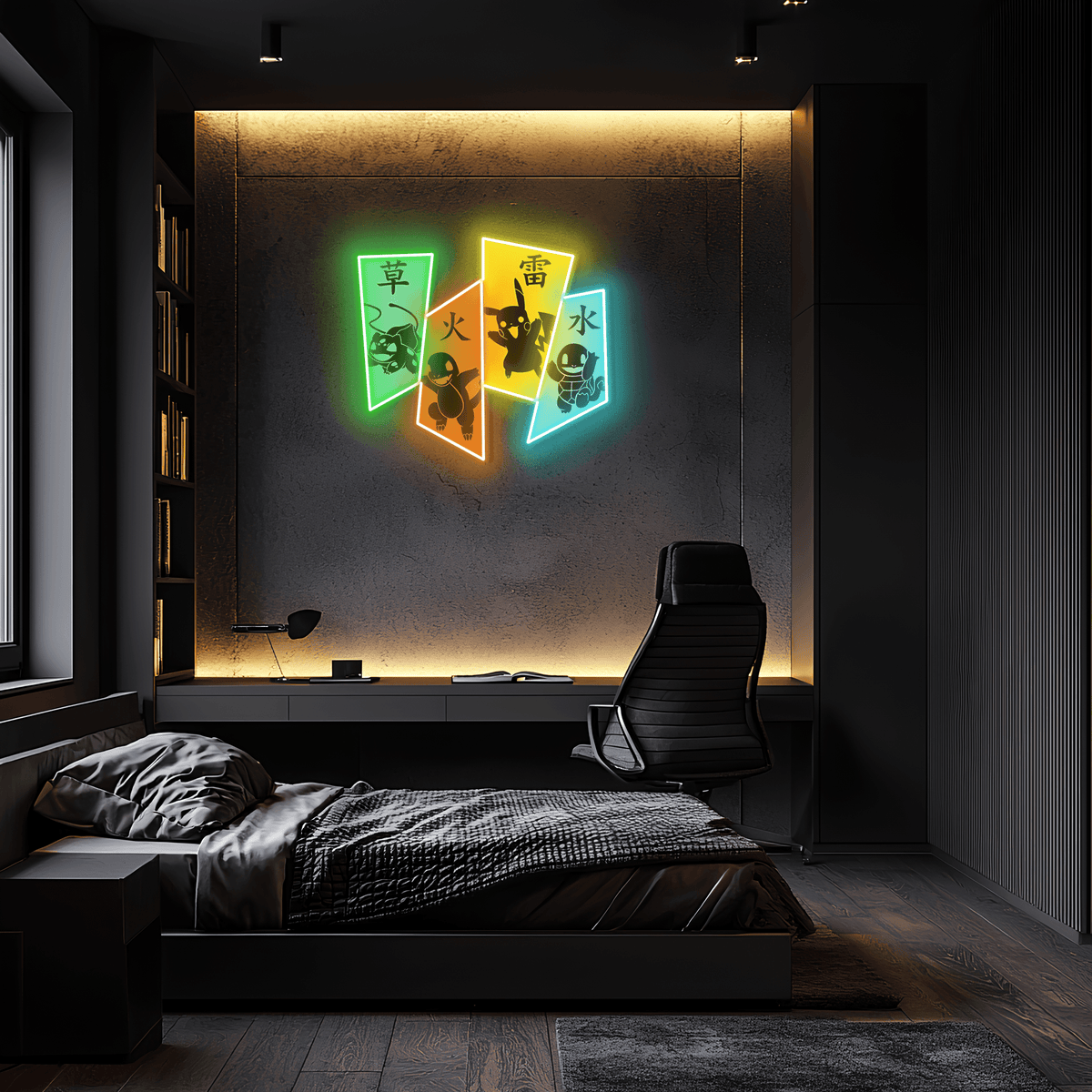 Neon Wall Sign Pokemon Pikachu - UV Print Anime LED Lighting
