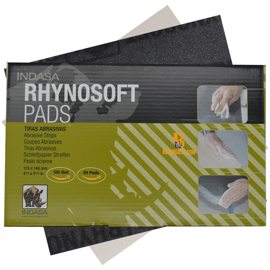 Indasa Rhynosoft Foam Sanding Pads – Flexible for Curves, 100–2000 Grit, Wet or Dry (3600P Series)