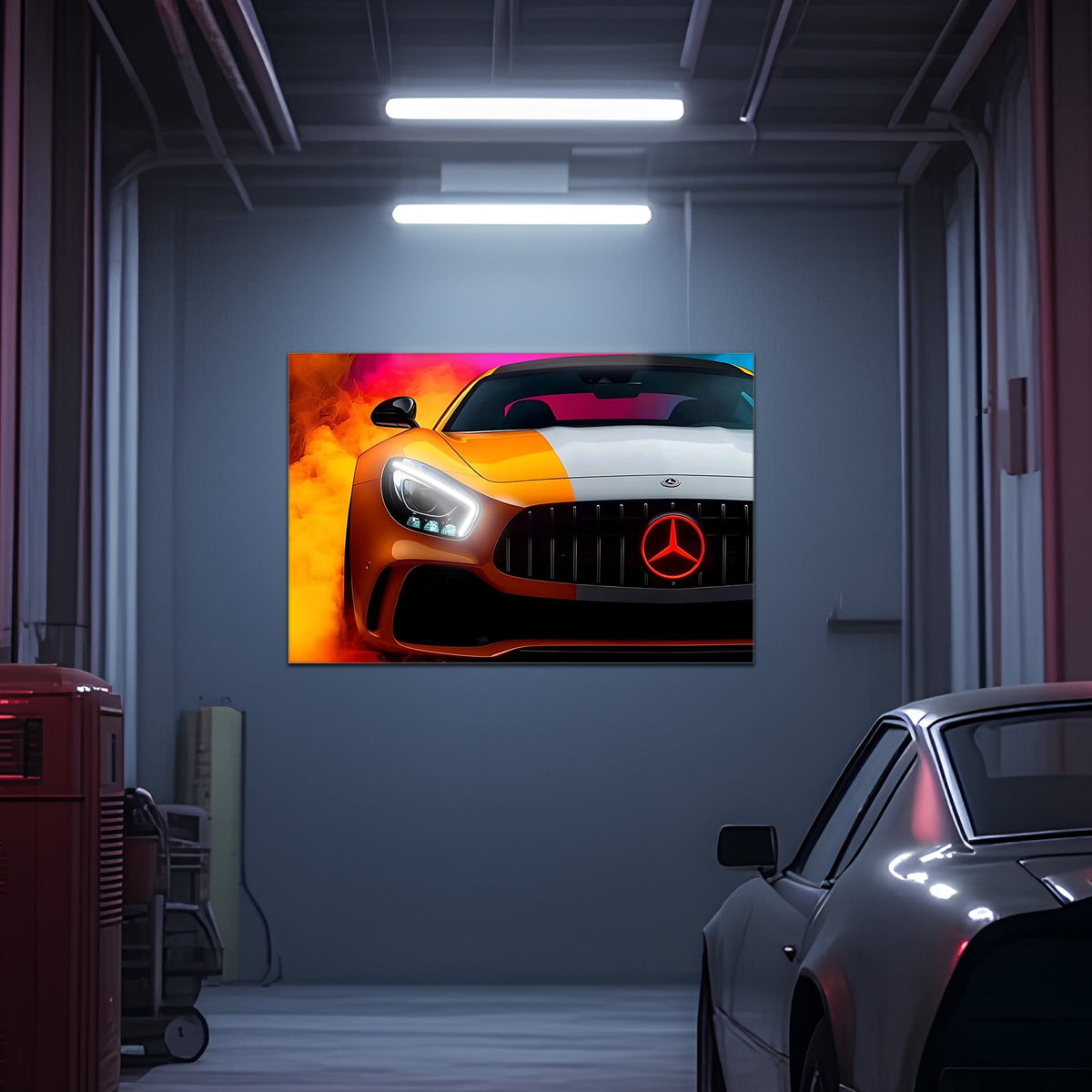 Neon LED Acrylic Car Wall Art Sign - Glowing Automotive Design