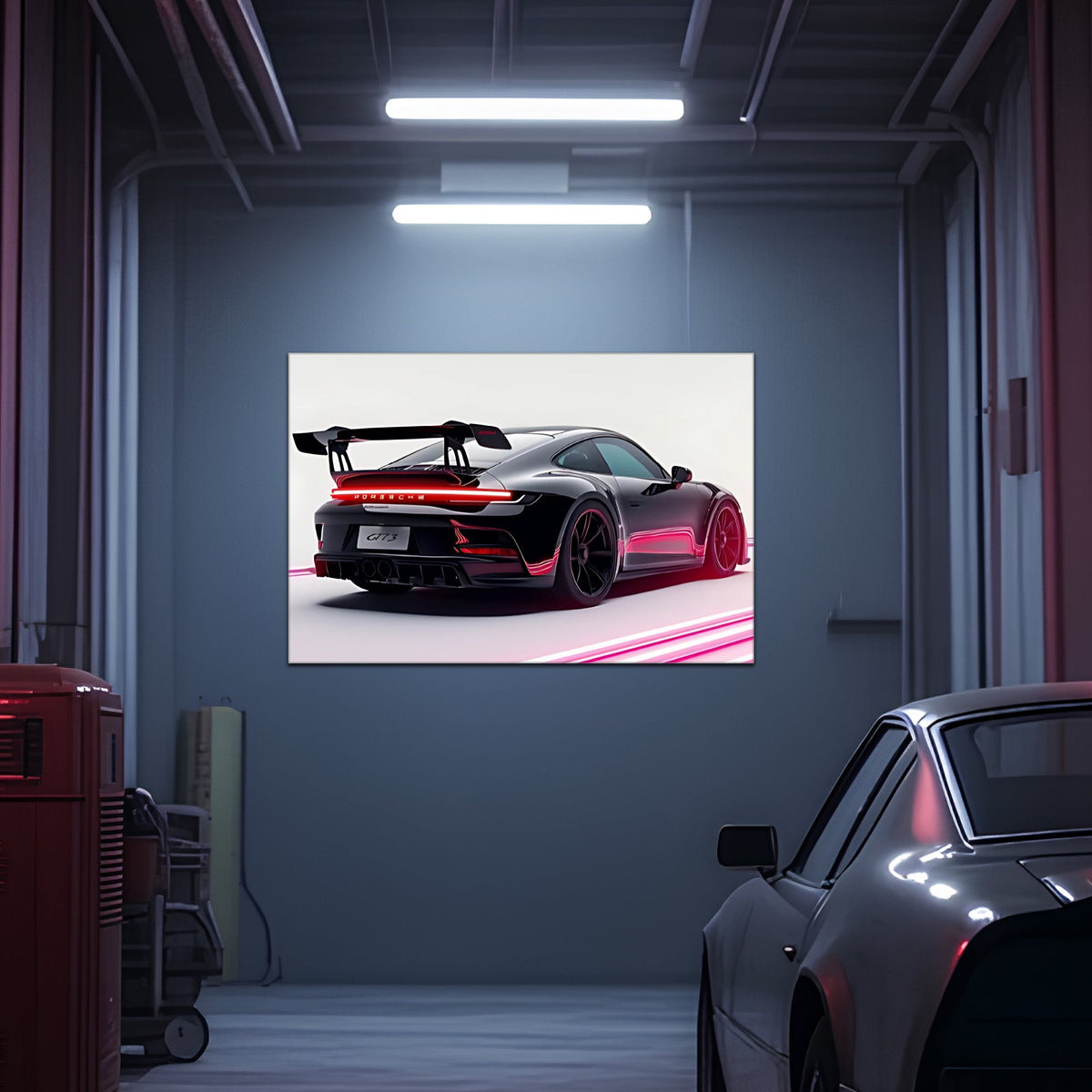 Neon LED Car Wall Art Decor Sign - Illuminated Sports Car Design