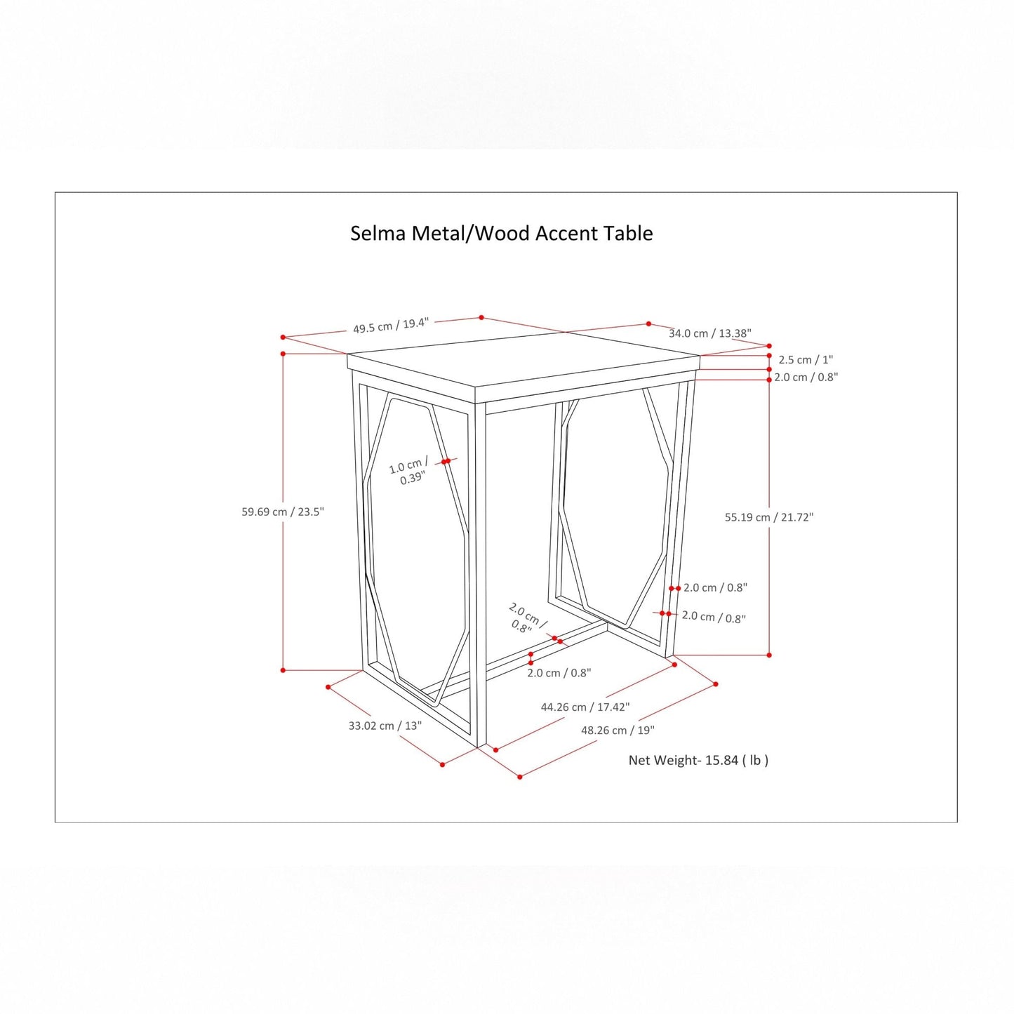 Selma - Handcrafted Metal And Wood Accent Table