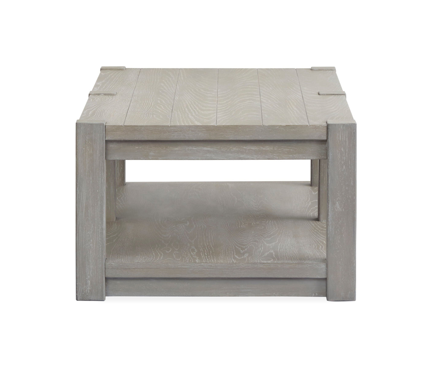 Burgess - Rectangular Shelf Cocktail Table With Casters - Calico Gray