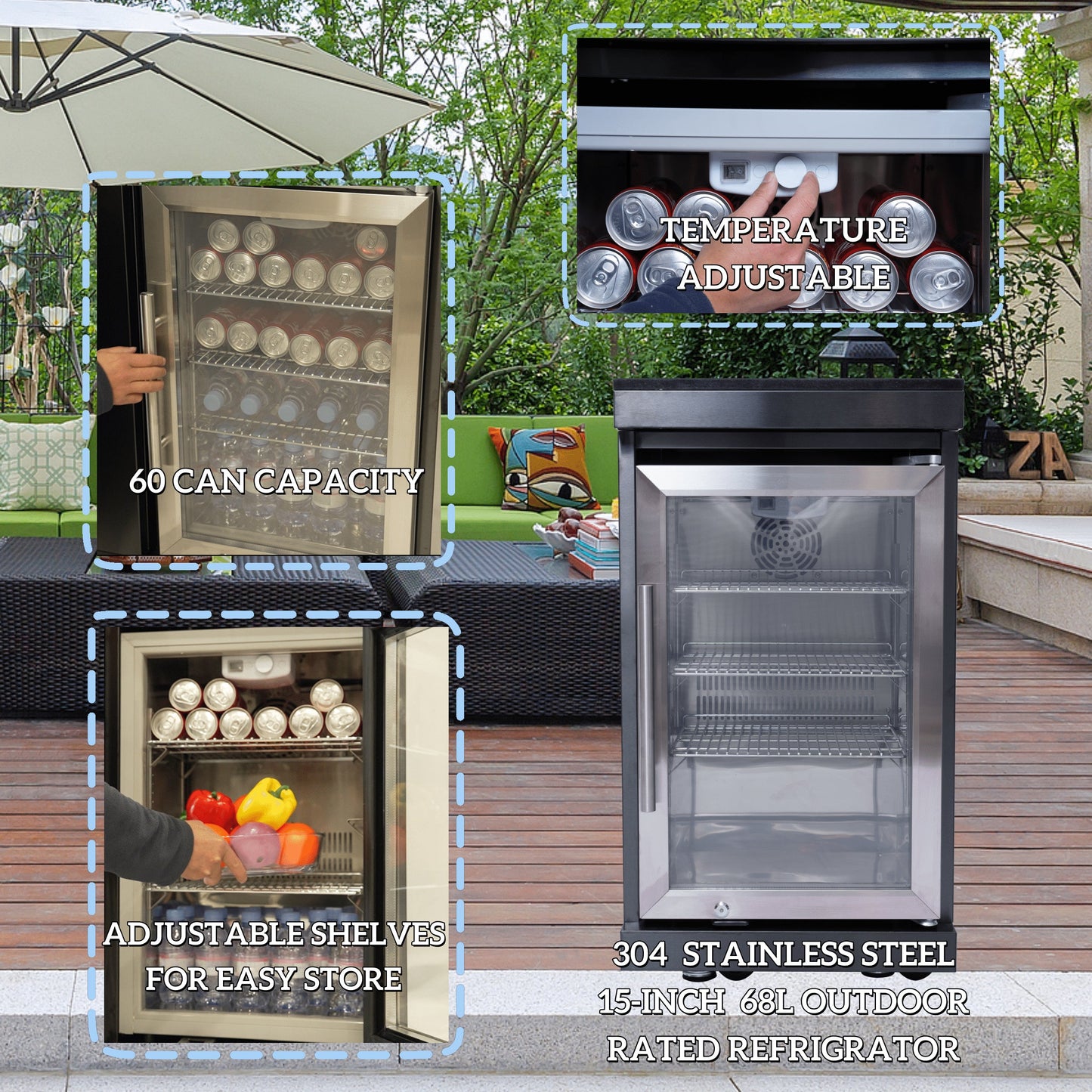 NG 104" 4-Burner 72,000 BTU Black Outdoor Kitchen Island Grill Rotisserie
