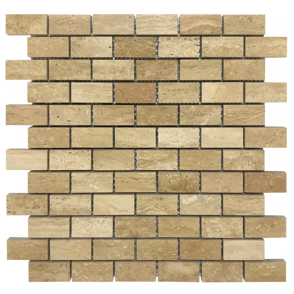 Patara 12" x 12" Honed Travertine Mesh-Mounted Mosaic Tile