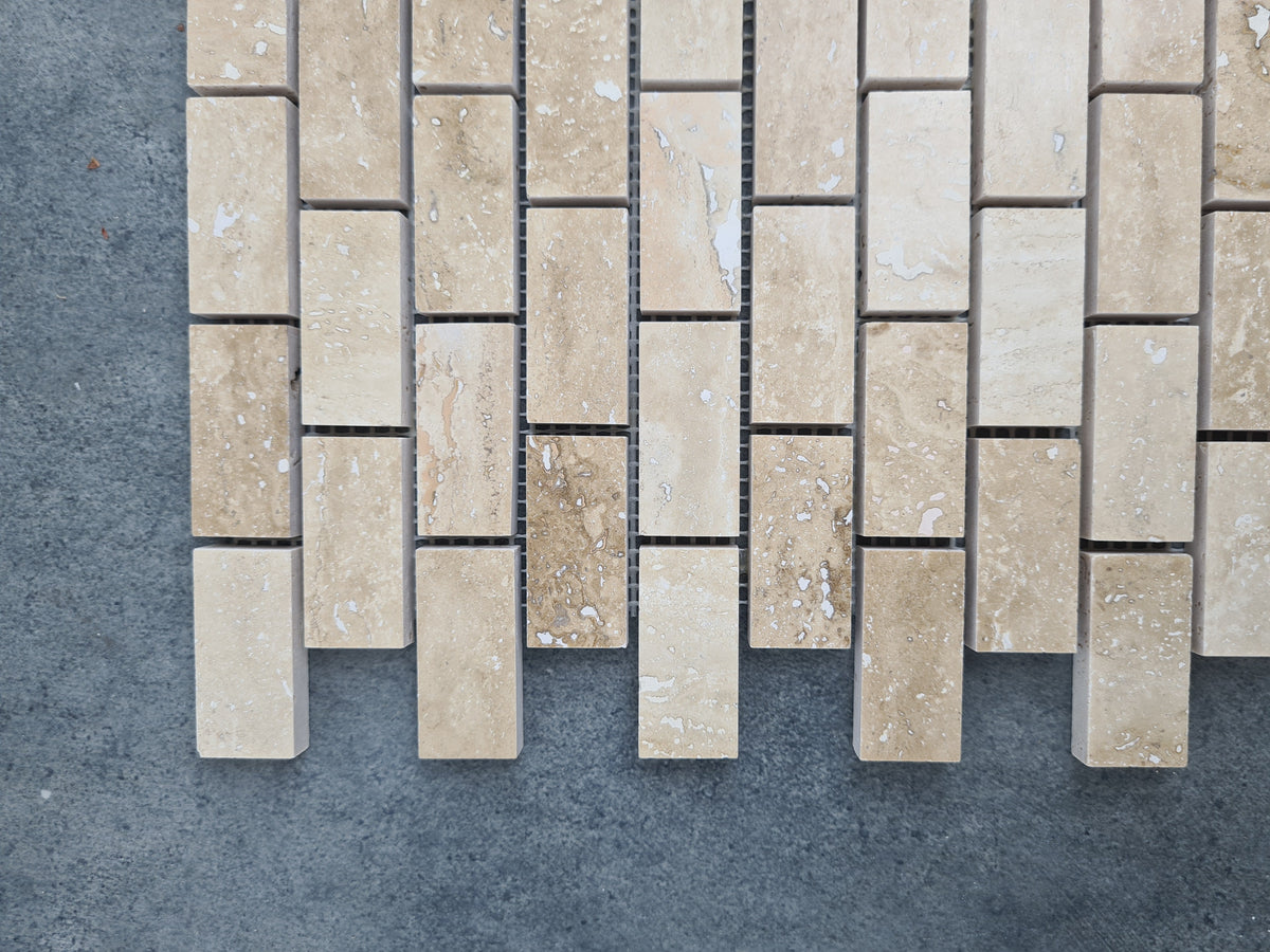 Patara 12" x 12" Honed Travertine Mesh-Mounted Mosaic Tile
