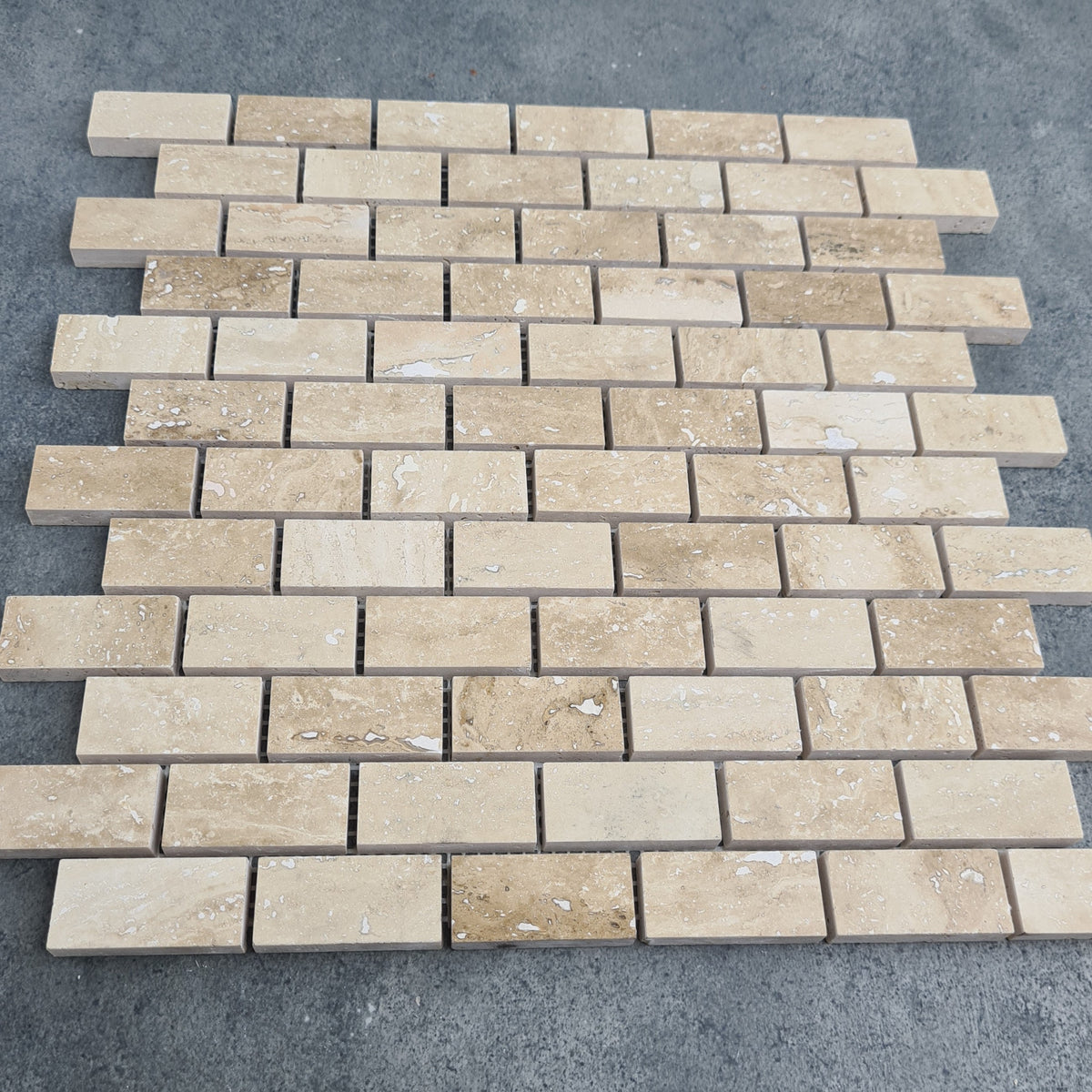 Patara 12" x 12" Honed Travertine Mesh-Mounted Mosaic Tile