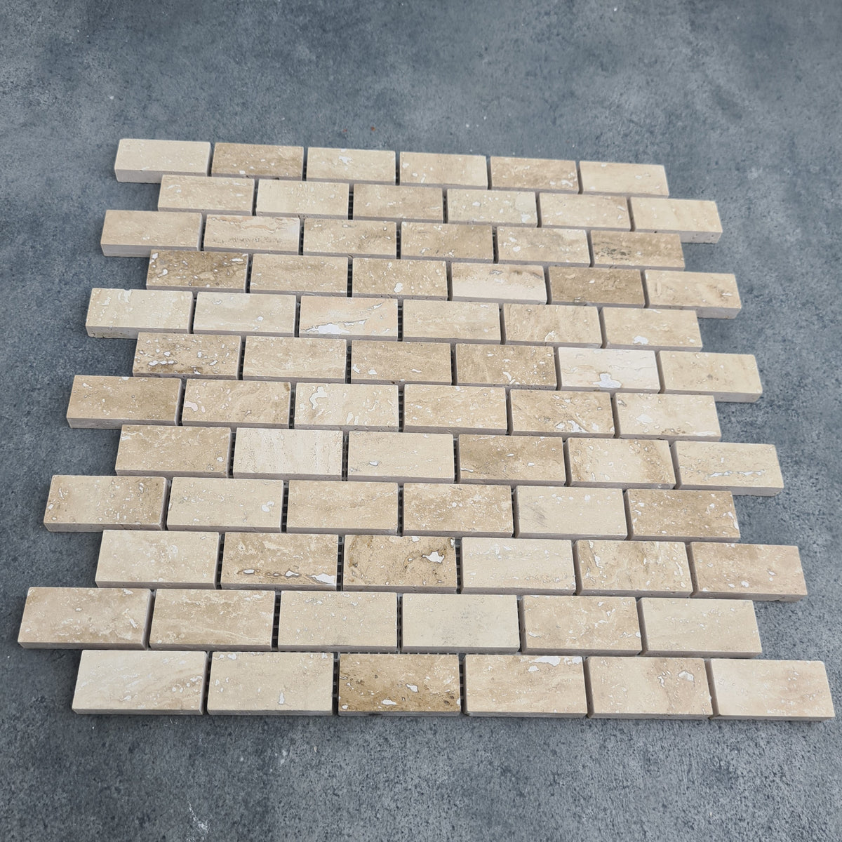 Patara 12" x 12" Honed Travertine Mesh-Mounted Mosaic Tile