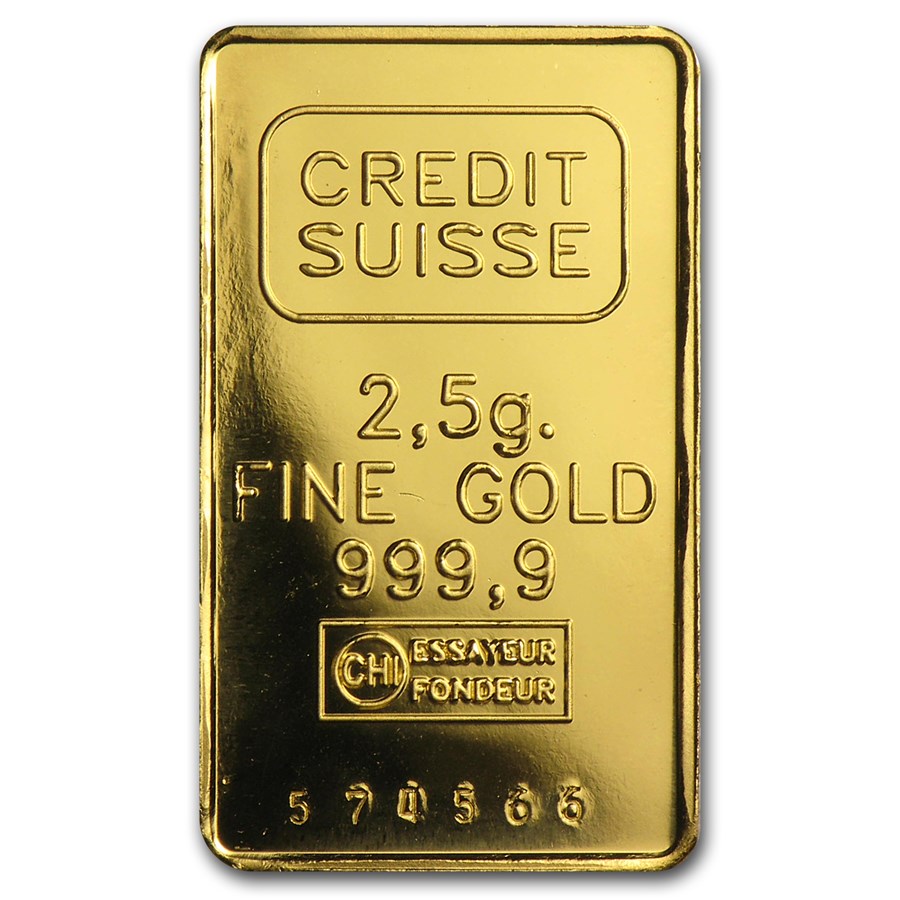 2.5 Gram Gold Bar .9999 Fine Secondary Market 0.0804 Oz