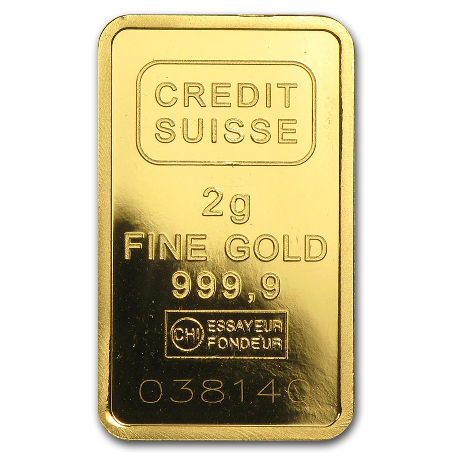 2 Gram Gold Bar .999 Fine Secondary Market 0.0643 Oz