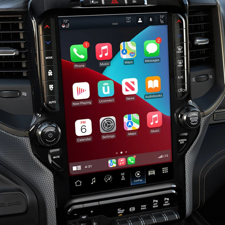 2019–2024 Ram 2500/3500 Uconnect 5 12-Inch Screen Upgrade Kit UBQ – Wireless Apple CarPlay & Android Auto