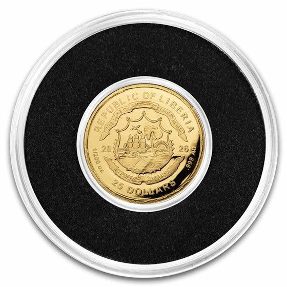 2026 Liberia $25 1/200 oz Gold Guardian Angel Proof