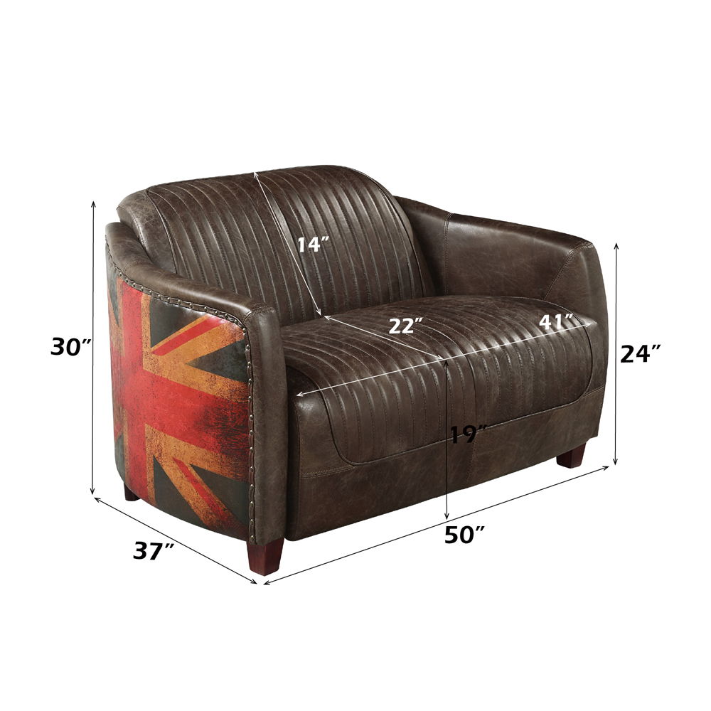 Brancaster - Loveseat - Antique Slate Top Grain Leather
