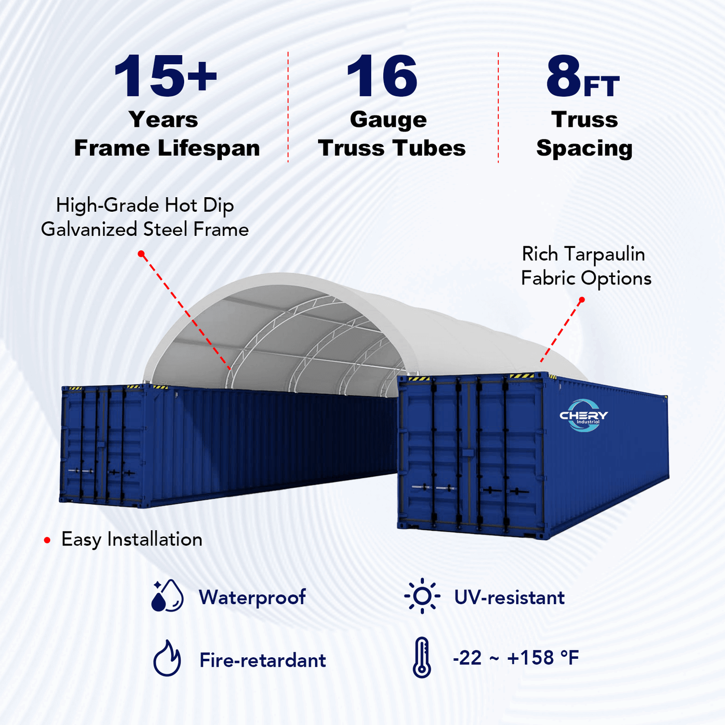 20'x40' Double Truss Container Shelter