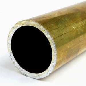 Brass Round Tubing, H58 Temper, 3/8" OD, 0.315" ID, 0.03" Wall, 36" Length, OnlineMetals