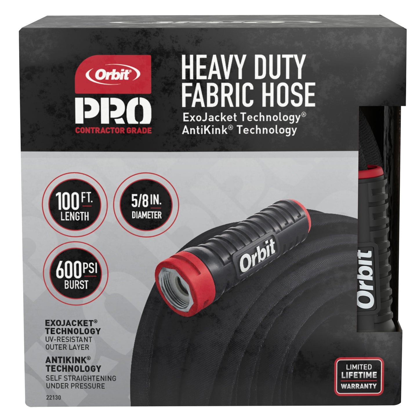 100 ft X 5/8" Heavy Duty Fabric Hose; Pro 22130