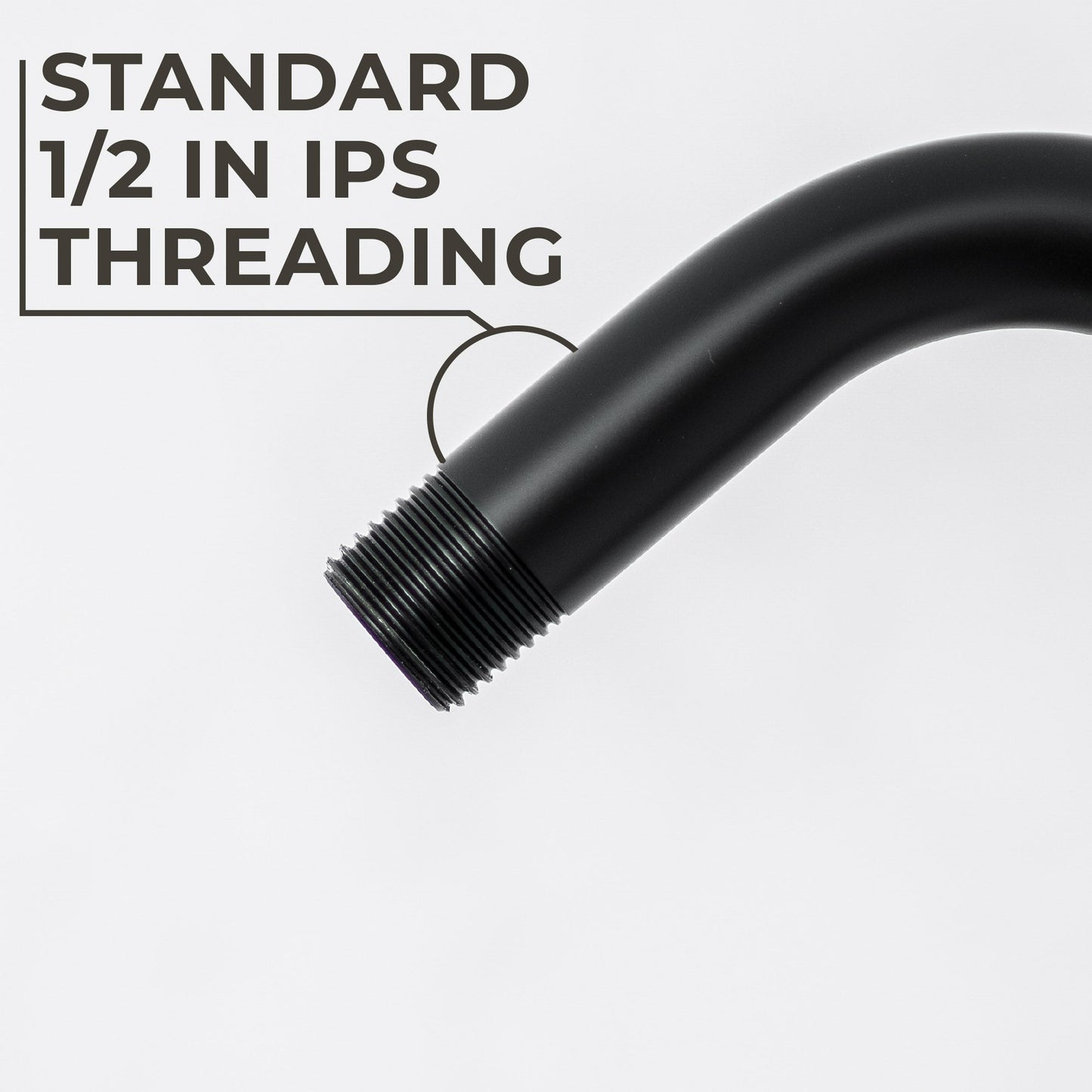 10.5 in. S-Shaped Stainless Steel Shower Head Extension Arm (Black Finish)