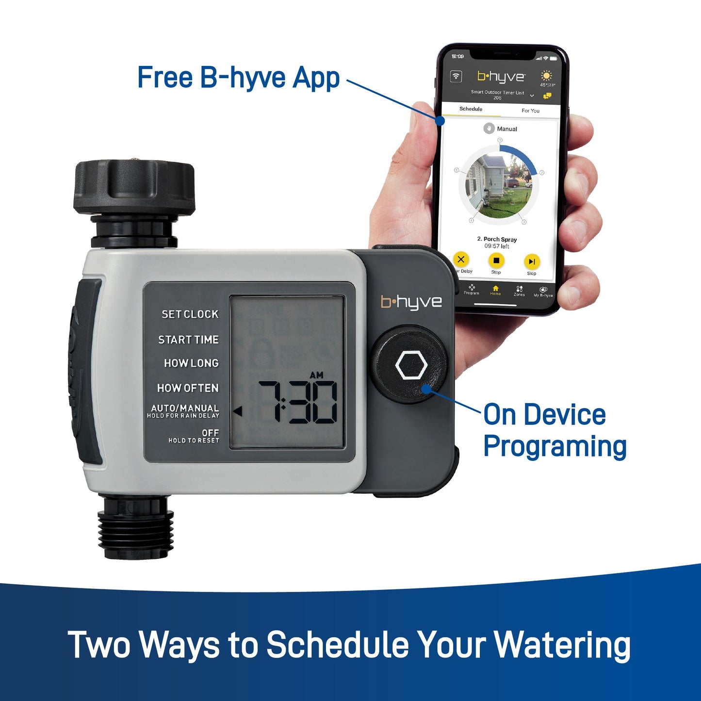B-hyve XD Bluetooth 1-Outlet Hose Faucet Timer w/Hub | 24516