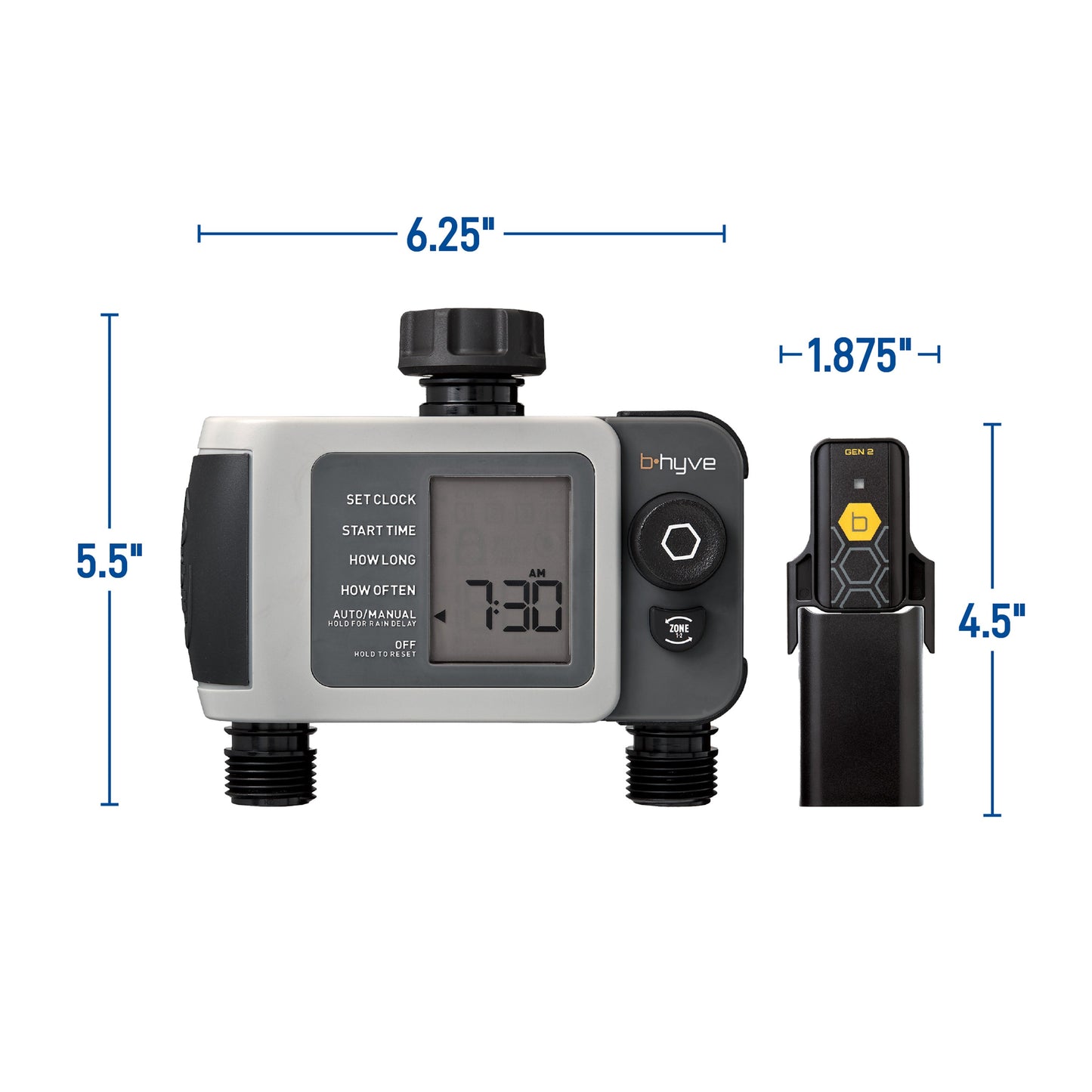 B-hyve XD Bluetooth 2-Outlet Hose Faucet Timer w/Hub | 24637
