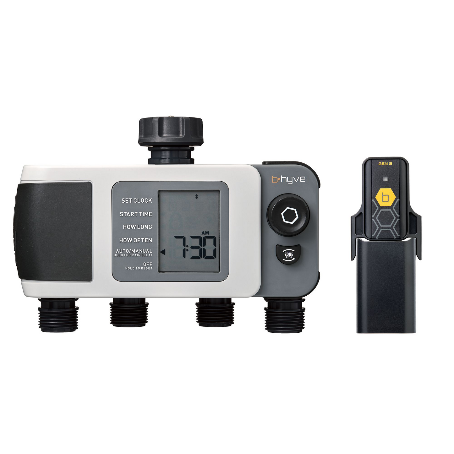 B-hyve XD Bluetooth 4-Outlet Hose Faucet Timer w/Hub | 24639
