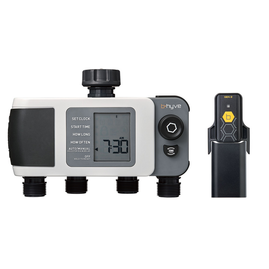 B-hyve XD Bluetooth 4-Outlet Hose Faucet Timer w/Hub | 24639
