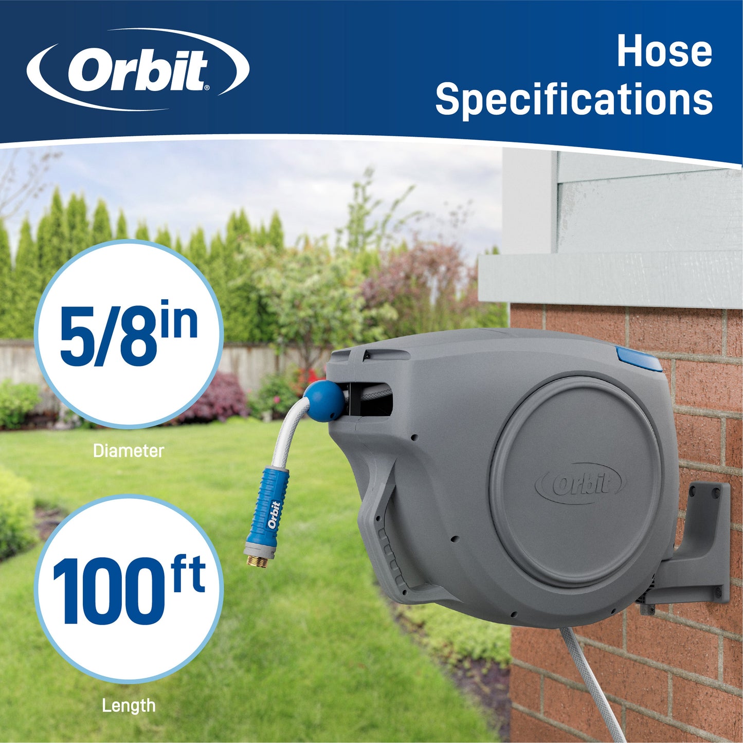 100 ft x 5/8 in Auto-Retractable Garden Hose Reel 28263