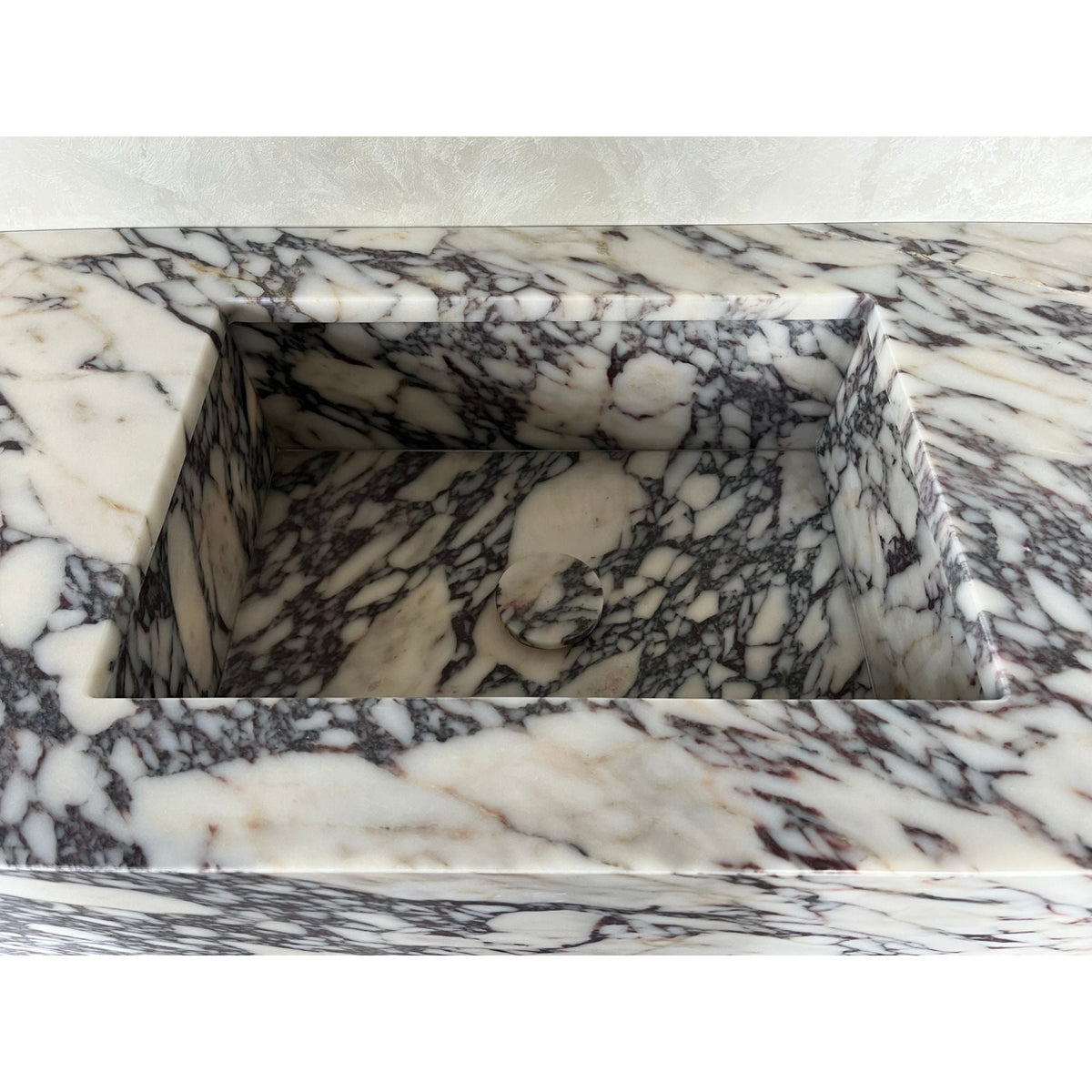 Calacatta Viola Marble Bathroom Vanity Sink Handcrafted Custom Contemporary Style