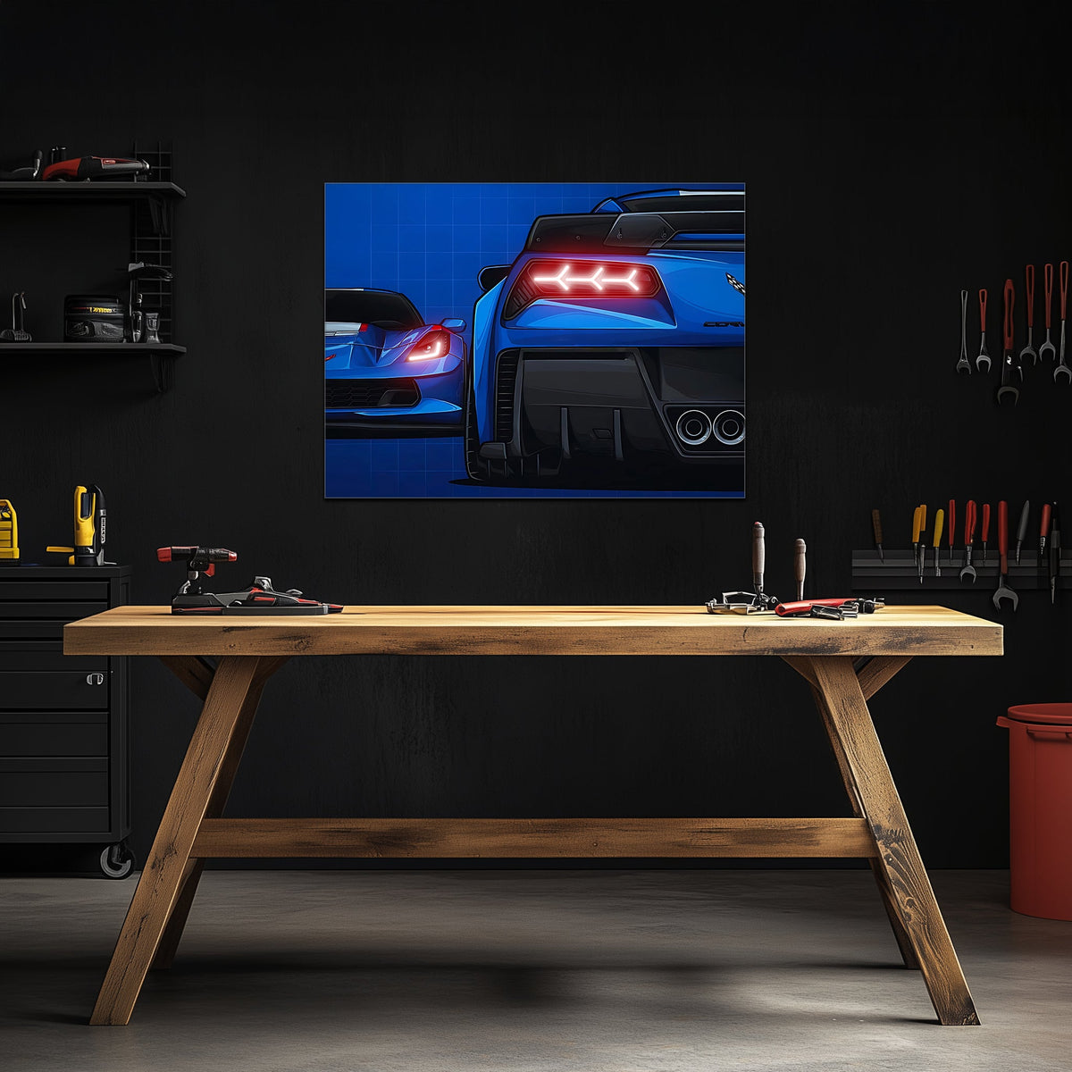 Neon LED Sports Car Wall Art Sign - Modern Automotive Garage Lighted Home Decor