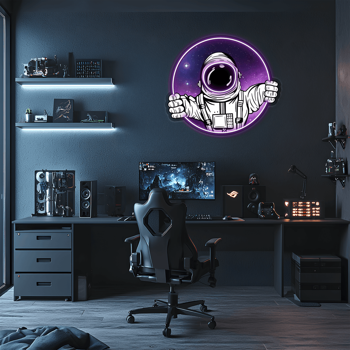 Hand-Crafted Astronaut Neon Sign UV Print LED - Modern Wall Art