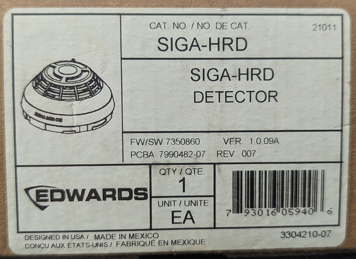 Edwards EST SIGA-HRD Heat Detector