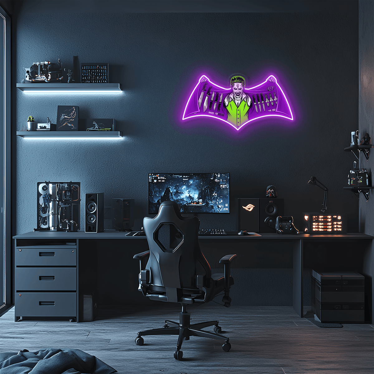 Joker Hand Crafted Custom UV Print LED Neon Sign Perfect For Game Rooms Wall Decor