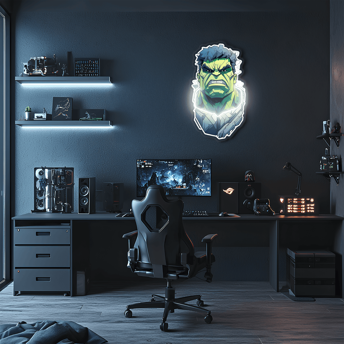 Hulk LED Neon Sign - UV Print Technology Hand-Crafted Bedroom Game Room Wall Decor