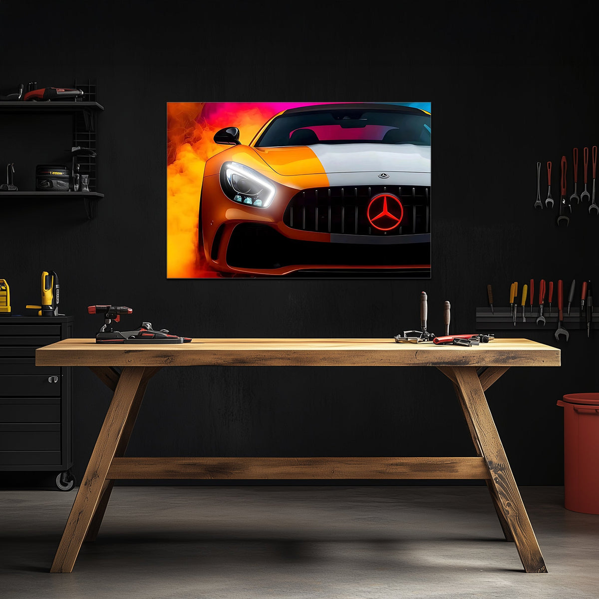 Neon LED Acrylic Car Wall Art Sign - Glowing Automotive Design