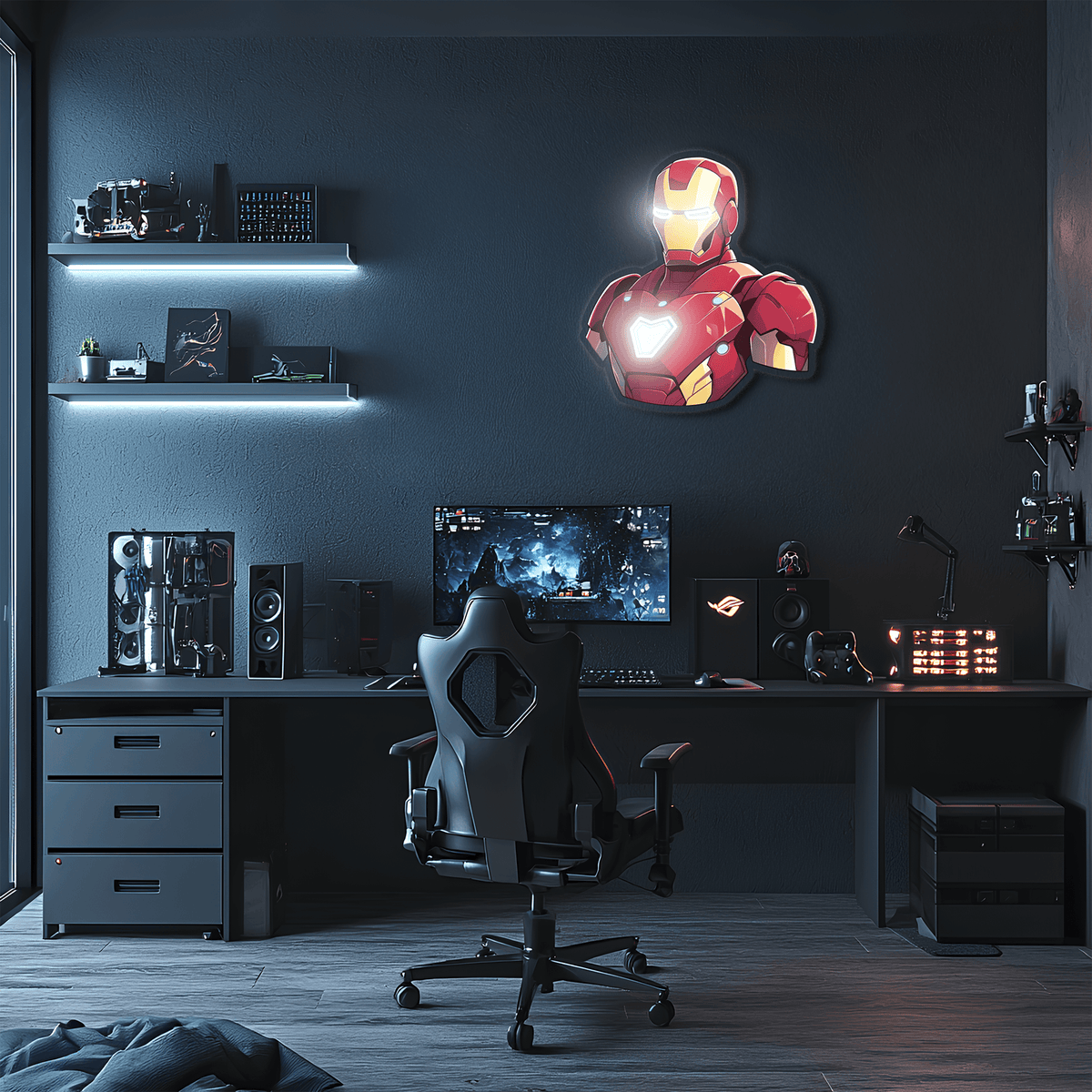 Ironman Neon Wall Sign - LED Light with Clear Acrylic Backing