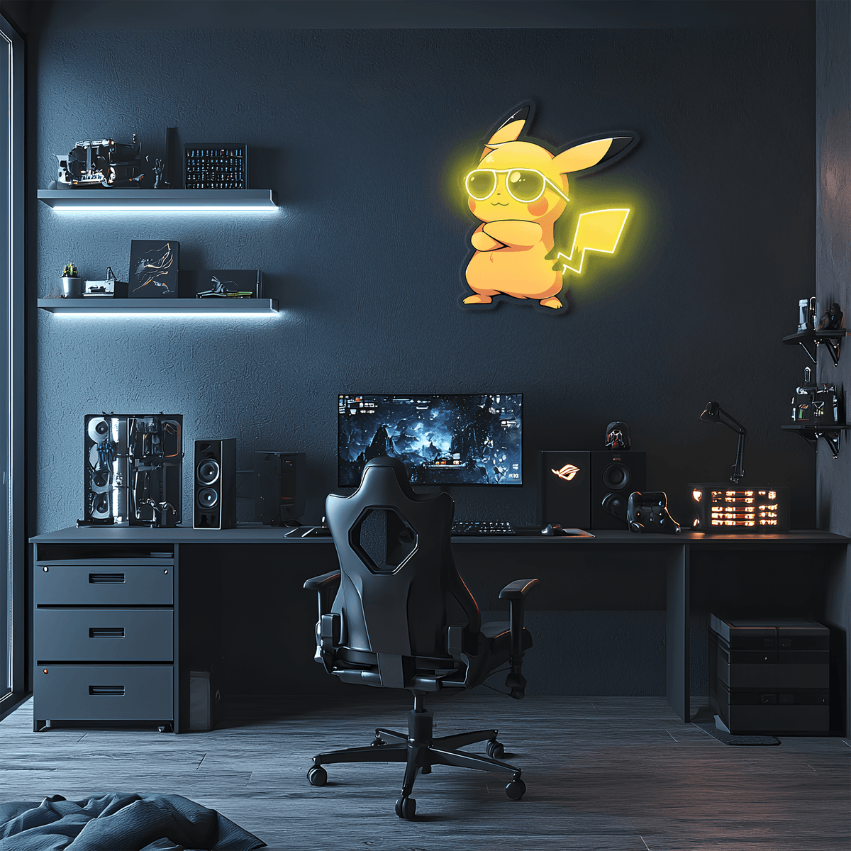 LED Neon Sign - Pikachu Pokemon Anime UV Print Wall Decoration