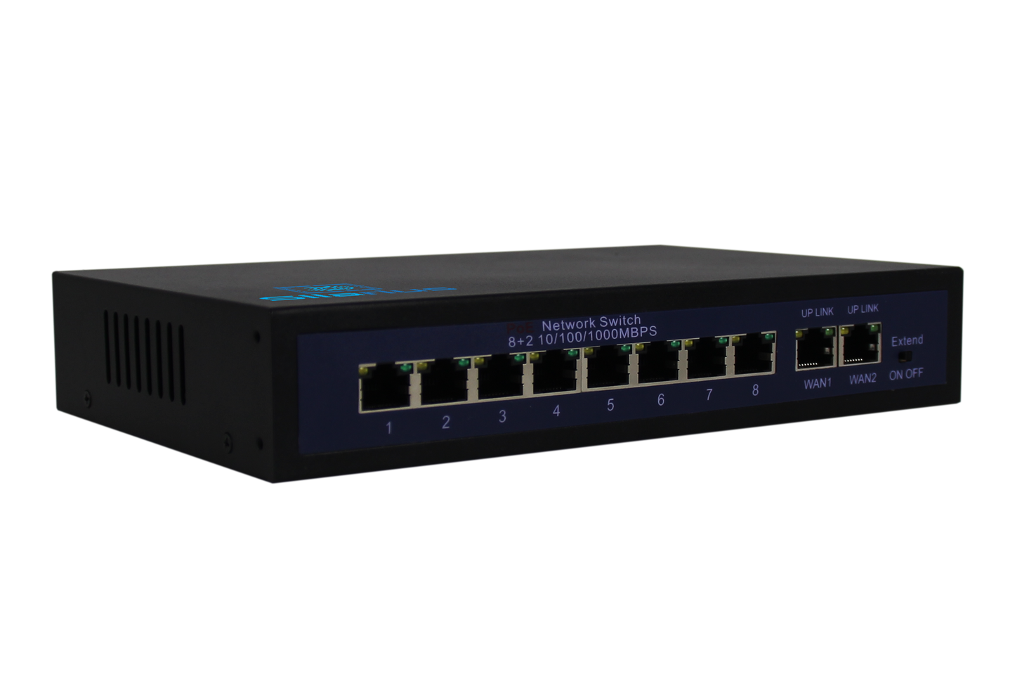 Silarius SIL-SW8POE 10 Ports POE switch with 8/100MB Ports PoE and 2 Gigabit Uplinks - 120W POE
