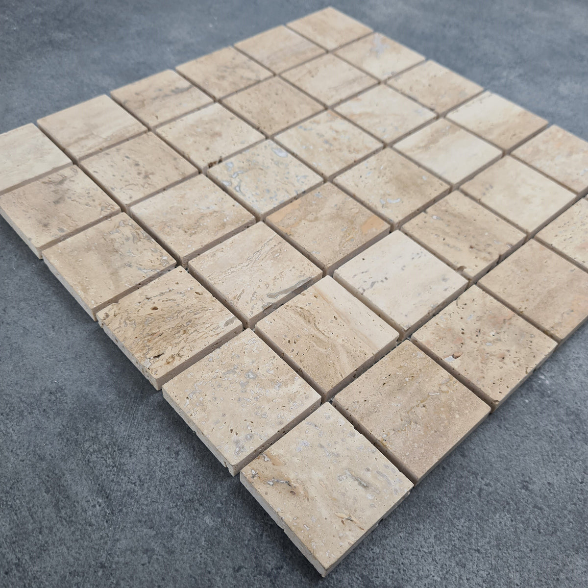 Patara 12" x 12" Honed Travertine Mesh-Mounted Mosaic Tile