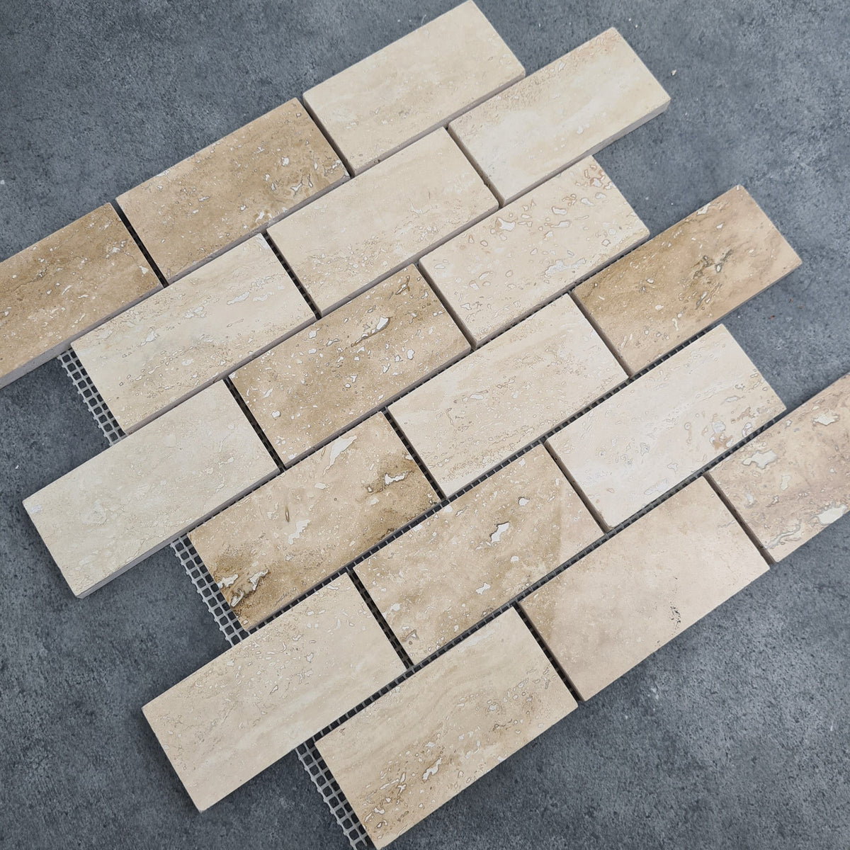 Patara 12" x 12" Honed Travertine Mesh-Mounted Mosaic Tile