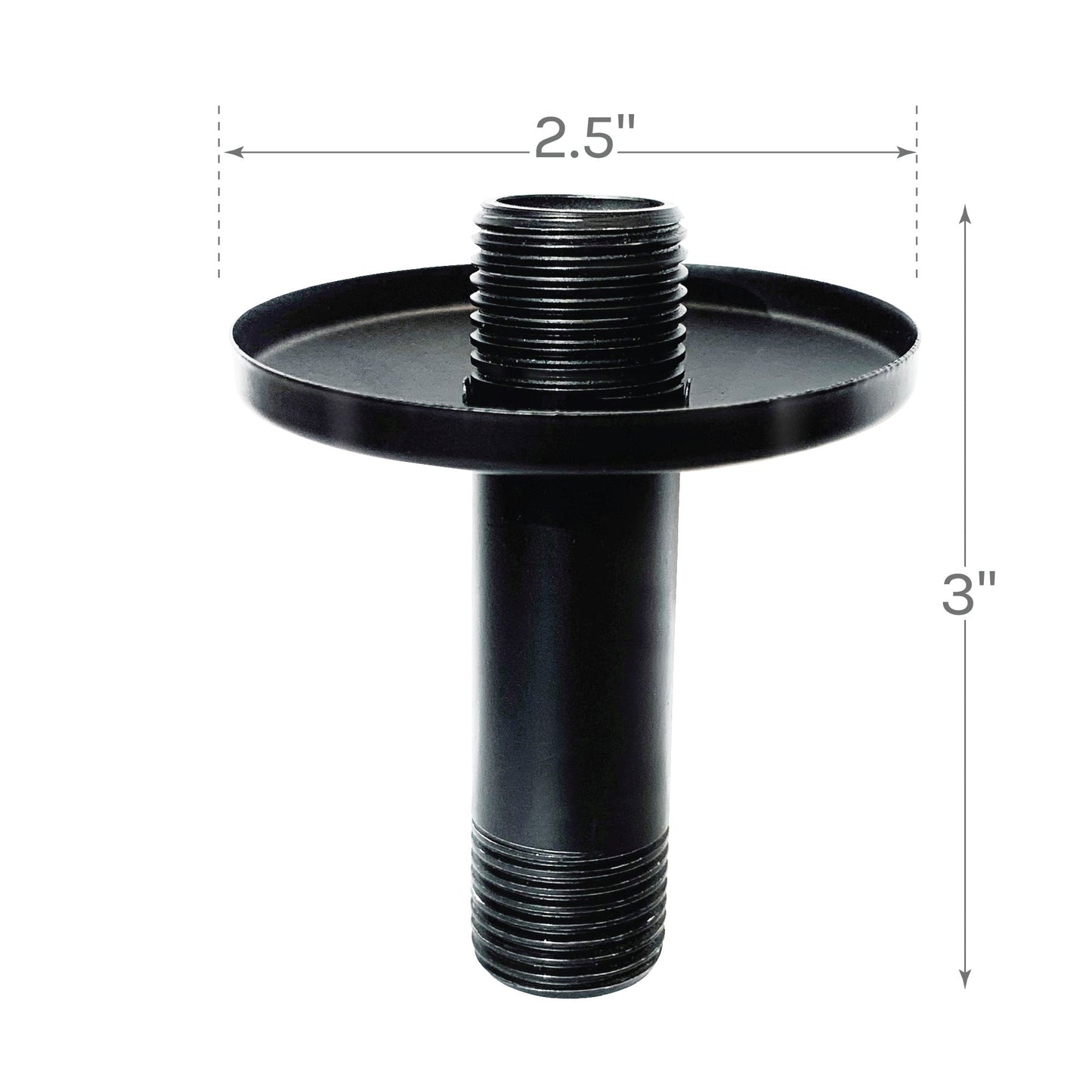3 in. Shower Arm for Ceiling-Mounted Rainfall Showerhead (Black Finish)