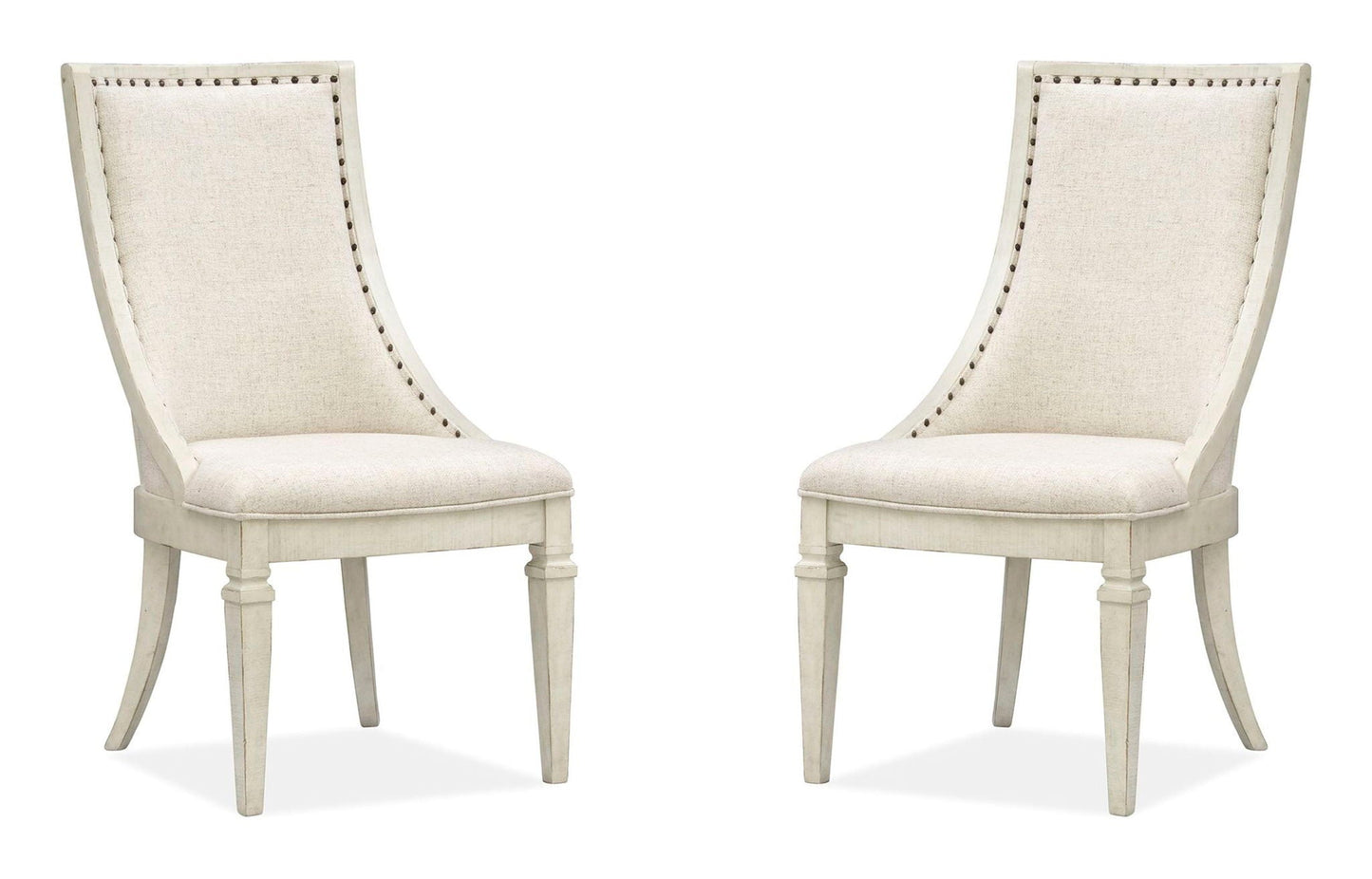Newport - Dining Arm Chair With Upholstered Seat & Back (Set of 2) - Alabaster