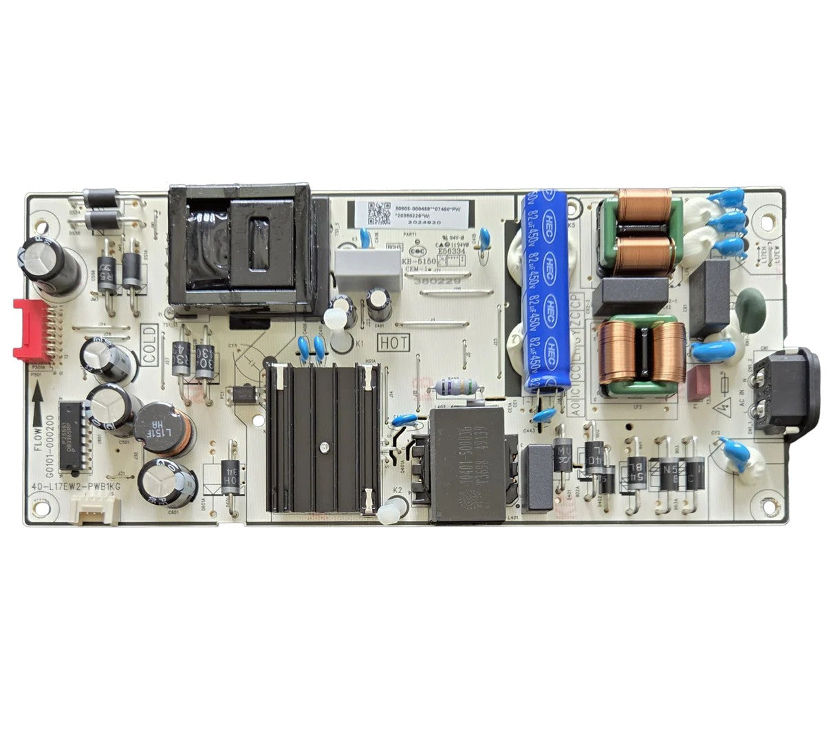 Insignia 30805-000458 Power Supply, KB-5150, 380229, 40-L17EW2-PWB1KG, G0101-000200, NS-65F501NA24