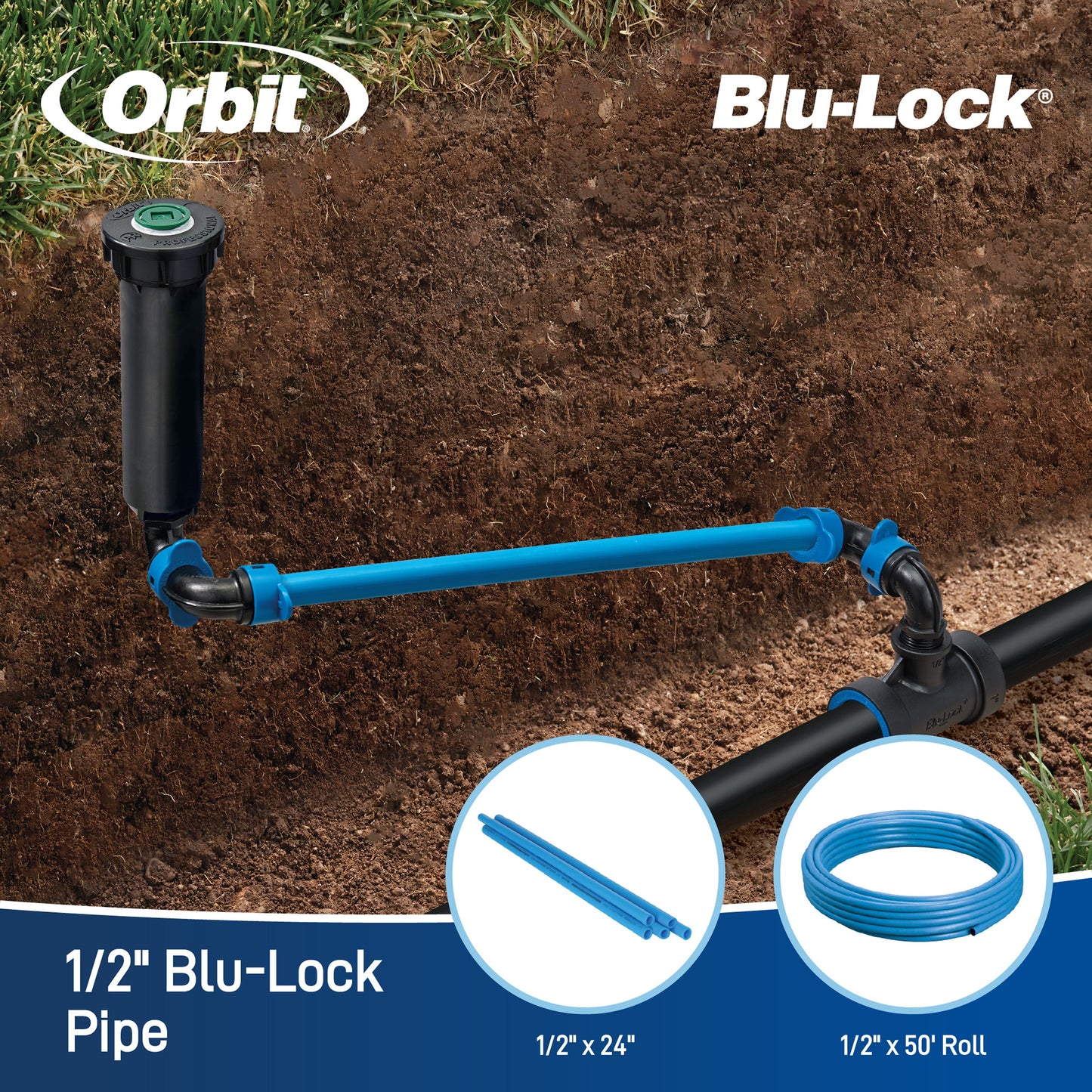 1/2 in. x 24 in Blu-Lock Pipe 31572