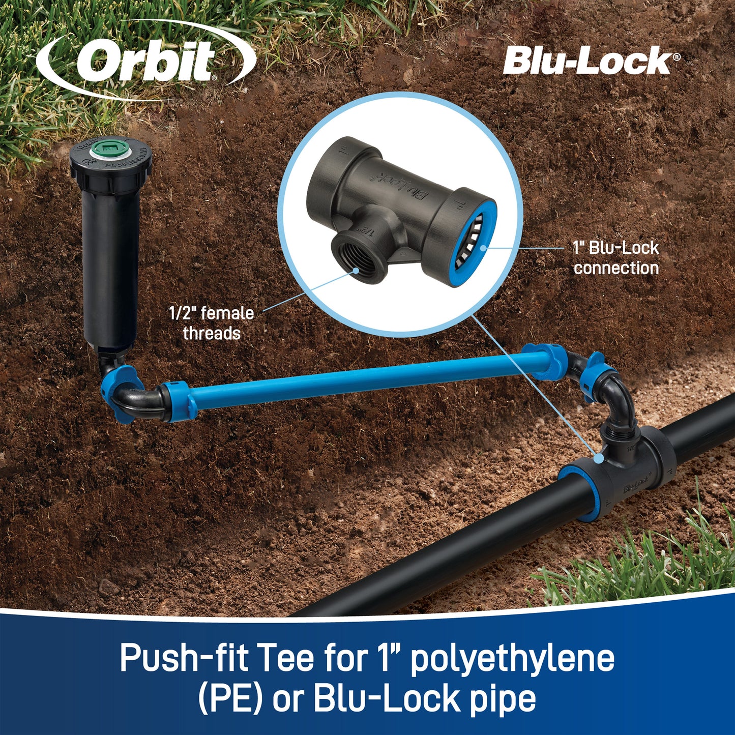 1" Blu-Lock x 1/2" FPT Reducing Tee 31671
