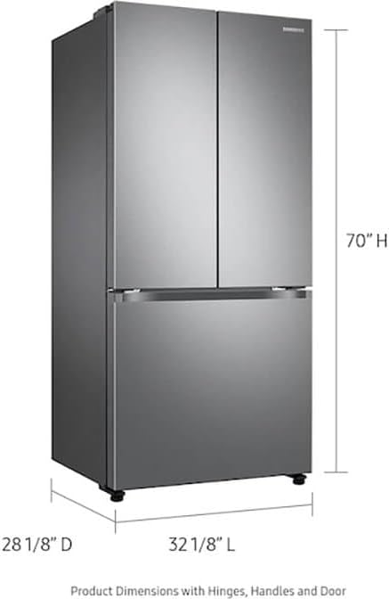 Samsung 17.5 cu. ft. Smart Counter Depth 3-Door French Door Refrigerator, Stainless Steel, RF18A5101SR/AA
