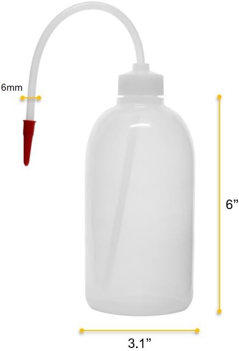 EISCO Wash Bottle, 500ml - Polyethylene - Translucent, Unbreakable - Screw Cap with Flexible Delivery Tube for Dispensing Liquid - Includes Tube Cap Labs