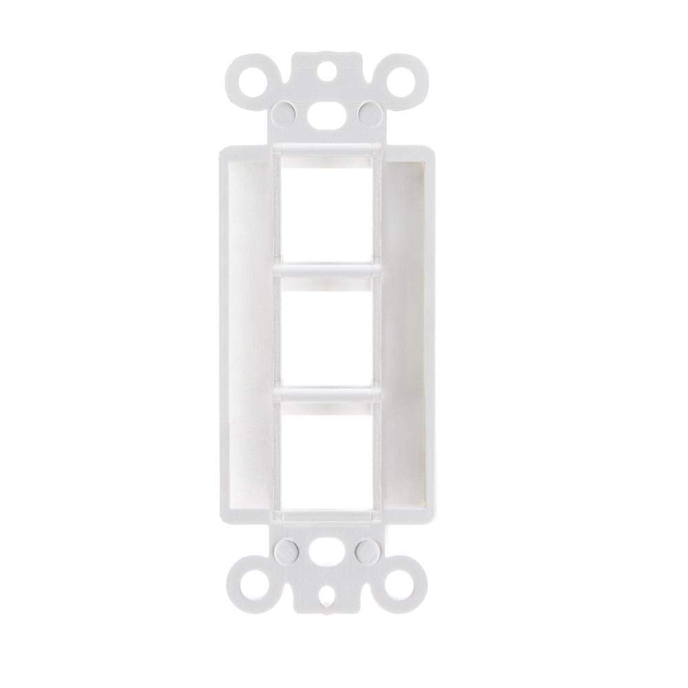 Cmple - Decorator Wall Plate Insert 1-Gang Decorative Single Gang Faceplate Standard Jack Wall Plate Keystone - 3-Port